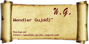 Wendler Gujdó névjegykártya
